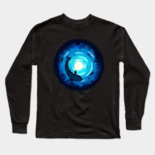 Dark blue sea Long Sleeve T-Shirt